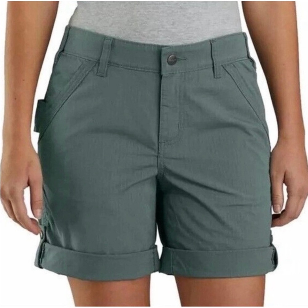 Carhartt Force Rugged Flex Ripstop Cuffed Work Short Original Fit Green Size 10
